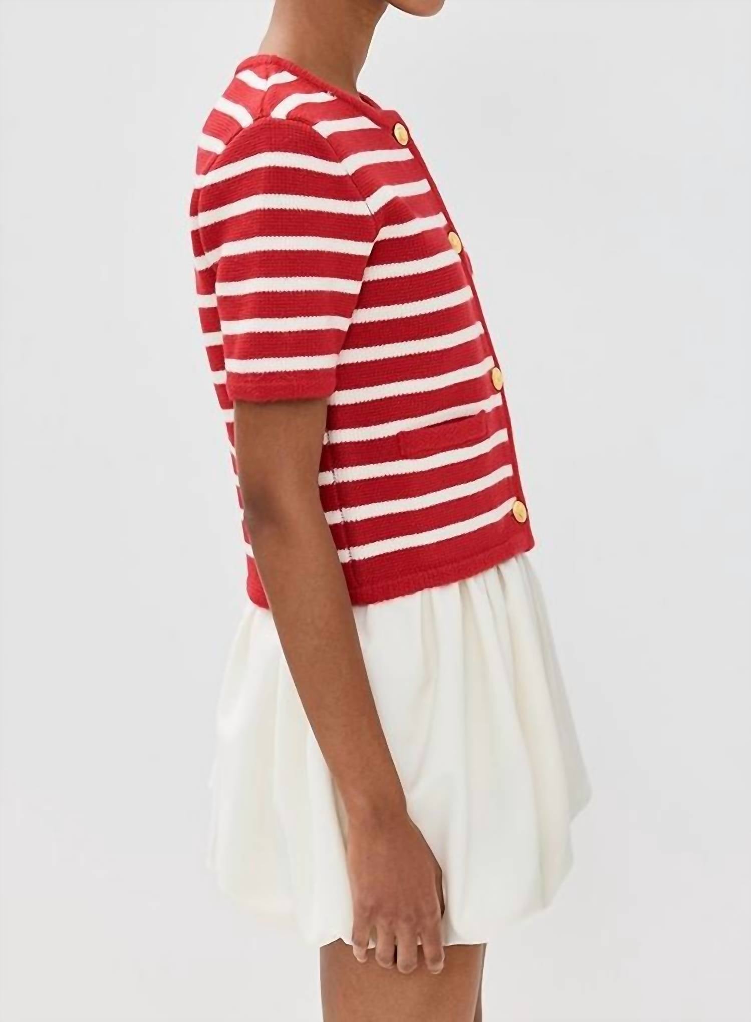 English Factory - Knit Striped Sweater Cardigan
