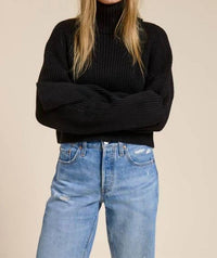 Mimosa - Cropped Ribbed Turtleneck Sweater