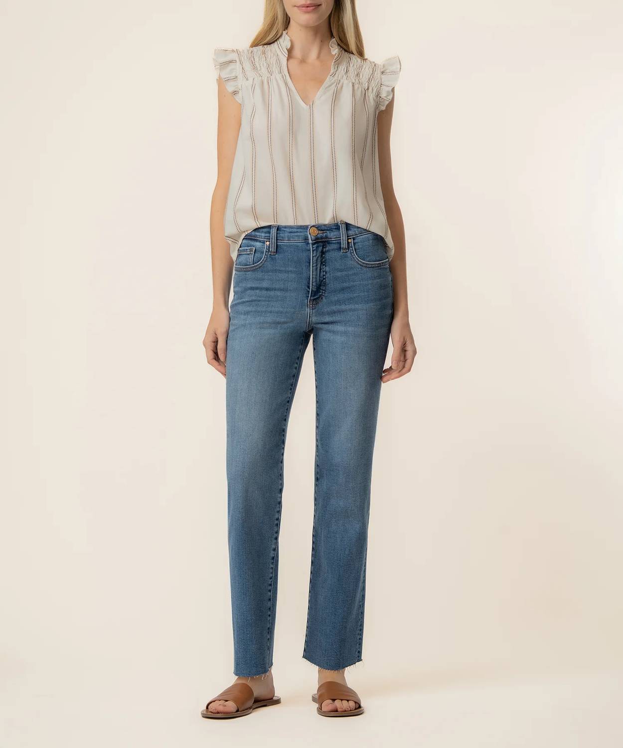 Kut From The Kloth - Ronda Ruffle Neck Top