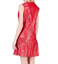 Joy Joy Bette Faux Leather Mini Dress in red - women's dress - alternate view