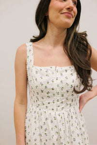 B.Right - Avielle Ditzy Floral Clip Dot Corset Tie Midi Dress