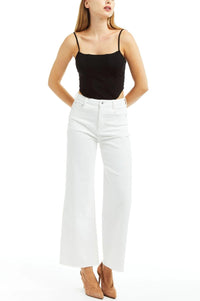 Tractr - Alice High Rise Ankle Crop Wide Leg Jean