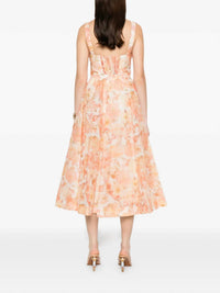 Zimmermann Rebellion Drape Midi Dress in golden bloom - women's dress - view 4
