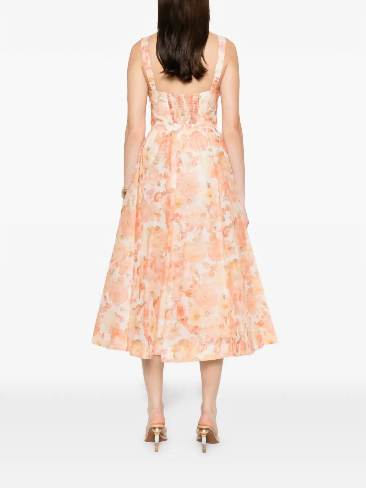 Zimmermann Rebellion Drape Midi Dress in golden bloom - women's dress - view 4