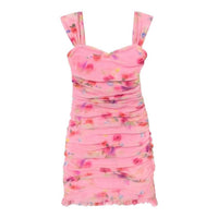 Katie J NYC Girls Joey Dress in pink watercolor - kids' dress - detail view