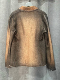 Avant Toi Women's Hand Painted Wool Blazer in antelope - women's jacket - alternate view