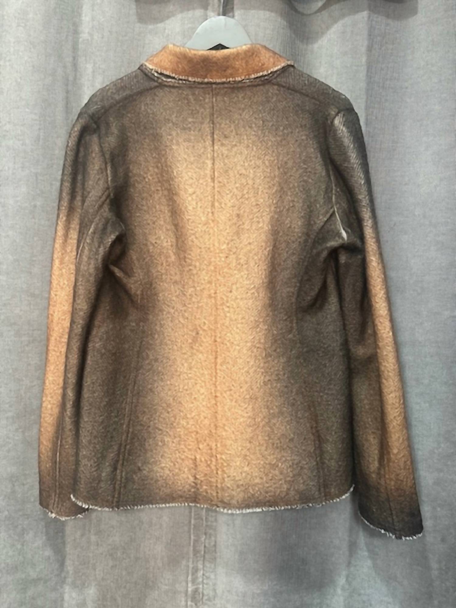 Avant Toi Women's Hand Painted Wool Blazer in antelope - women's jacket - alternate view