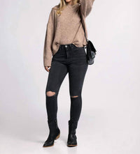 Thread & Supply Lana Crew Neck Sweater in heather mocha - women's sweater