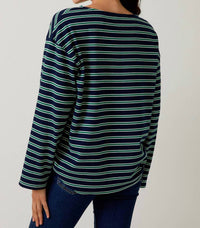 Sunday Edition - Stripe Boatneck Top