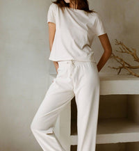 By Together Charlotte Organic Cotton Elevated Tee in white - women's t-shirt - detail view