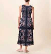 Cleobella Constance Ankle Dress in dark la ramos print - women's dress - detail view