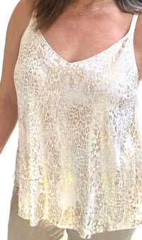 Made In Italy - Metallic Leopard Print Tank Top
