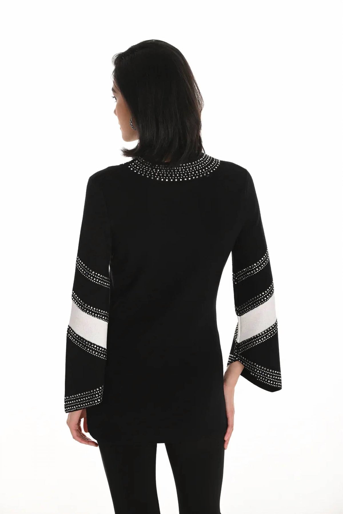 Frank Lyman - Jasna Jeweled Stripe Pullover Sweater