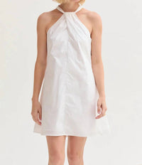 Crescent - Chloe Poplin Halter Mini Dress