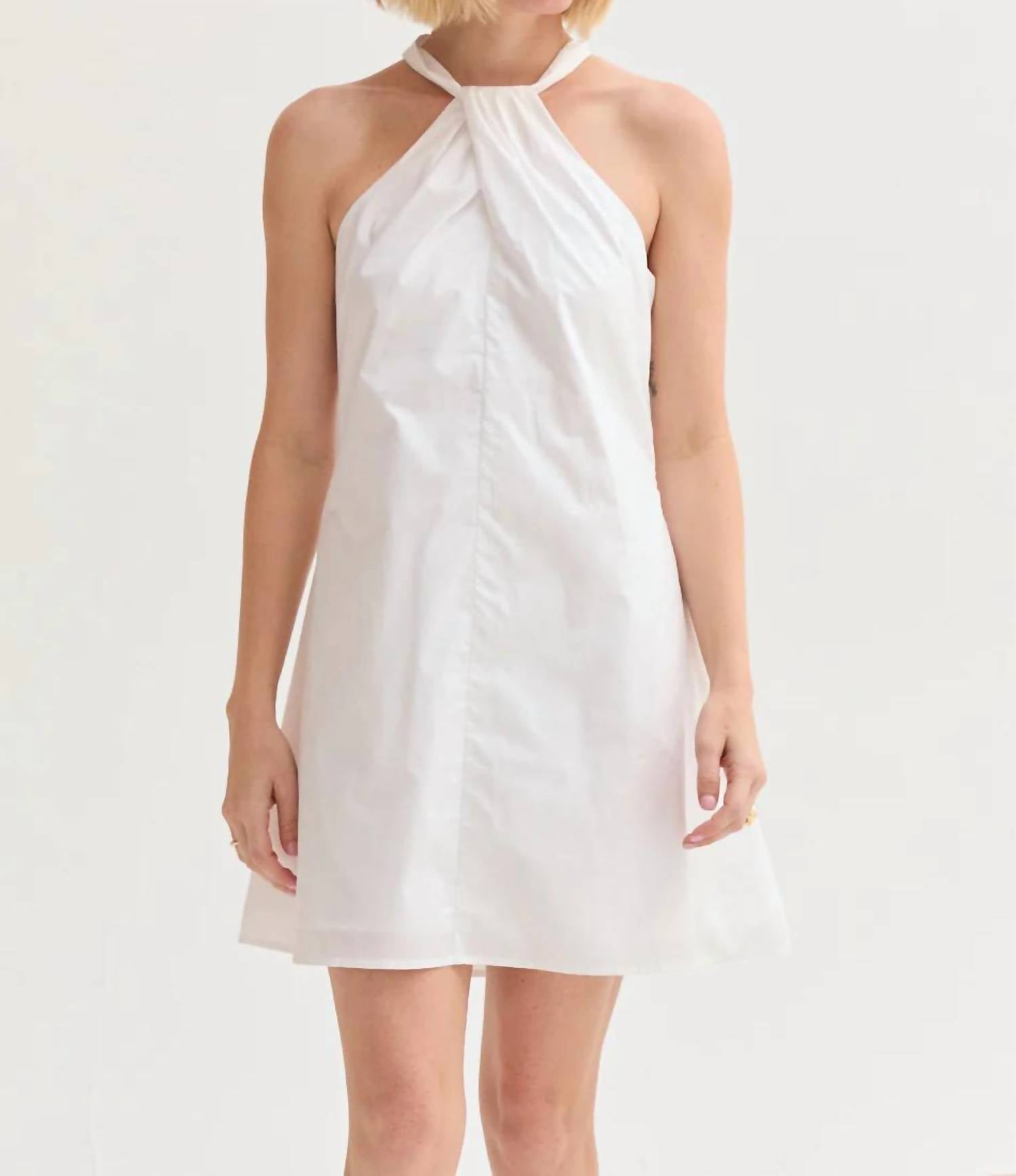 Crescent - Chloe Poplin Halter Mini Dress