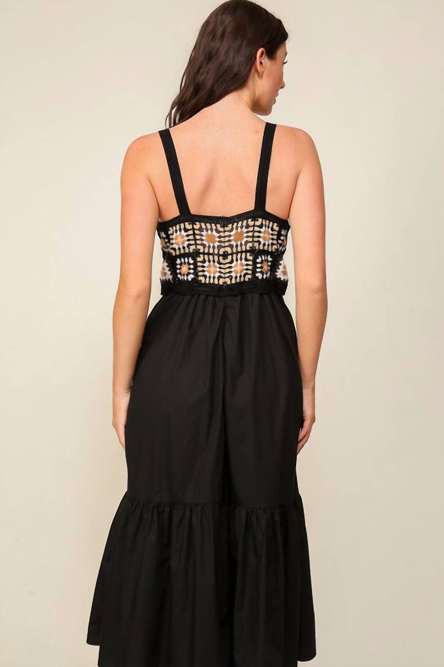 Lumiere - Midnight Crochet Midi Dress