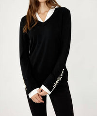 Frank Lyman - Women's Pearl Trim Sweater