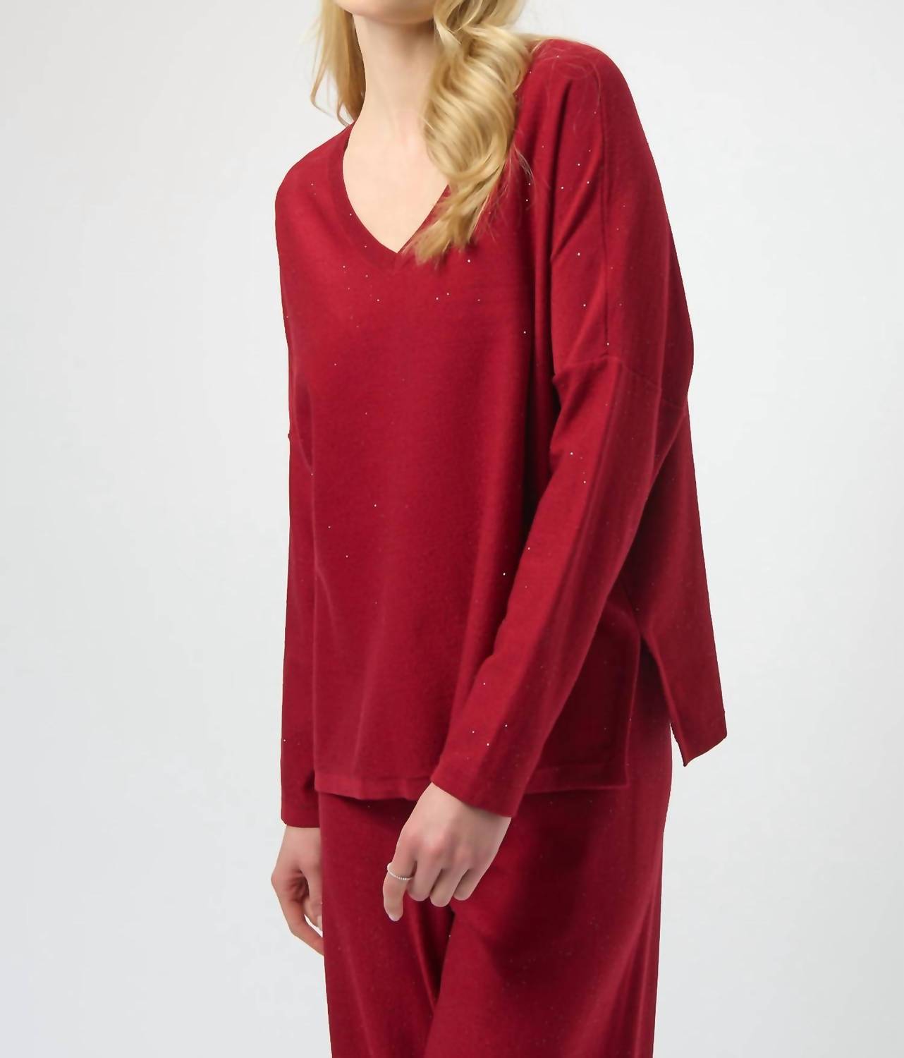 Joseph Ribkoff - Sequined Sweater Knit Boxy Top