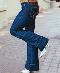 1 The Woman - Center Seam Deep Wash Straight Jeans
