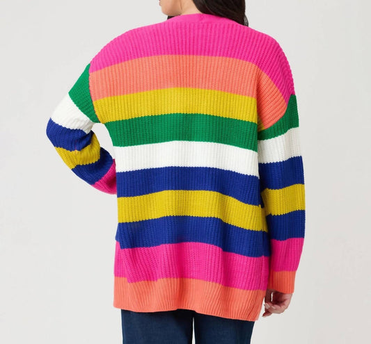 Bibi - Women's Rainbow Button-up Cardigan