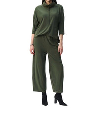 Joseph Ribkoff Cropped Knit Jumpsuit in iguana - women's pants - alternate view