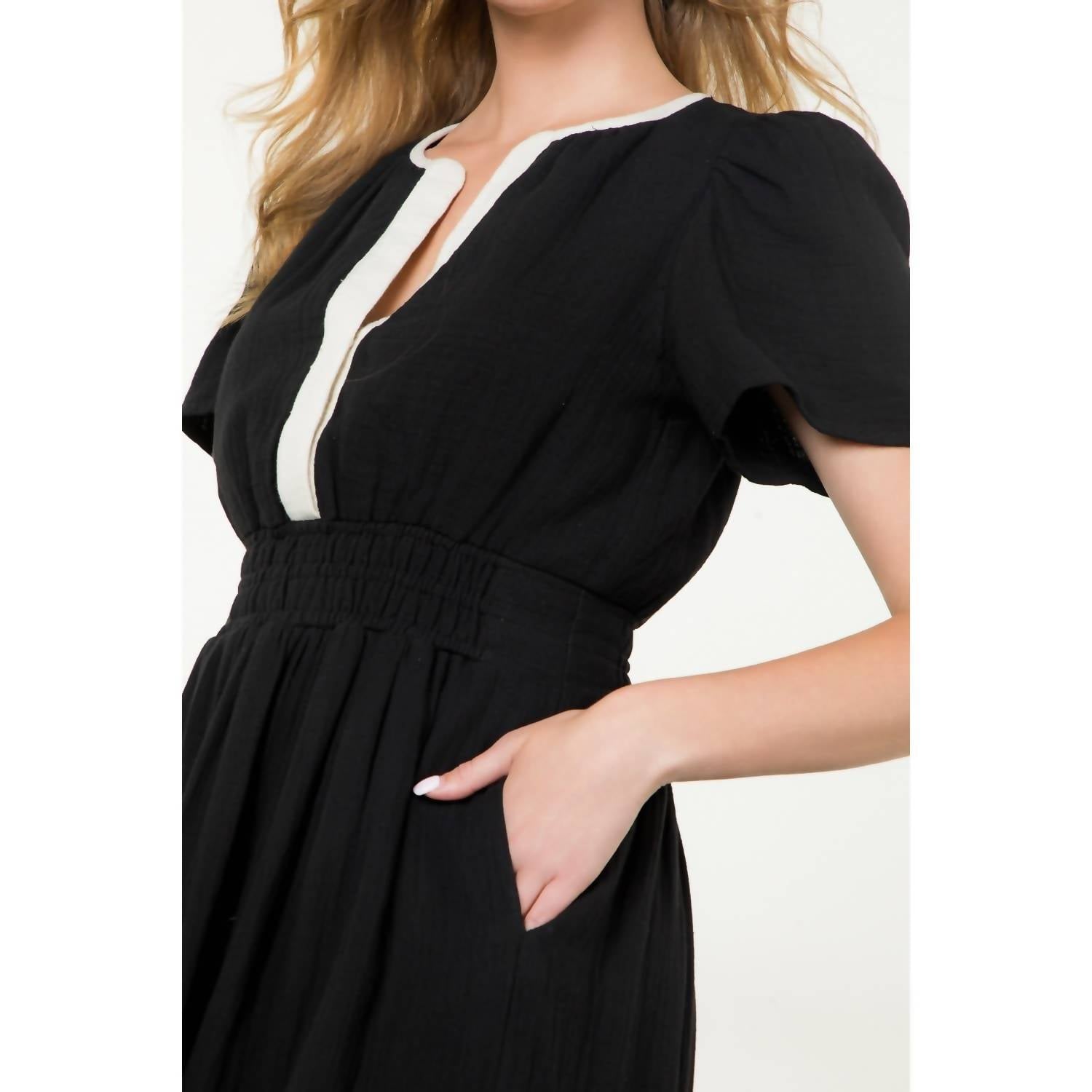 Thml - Tuxedo Twist Maxi Dress