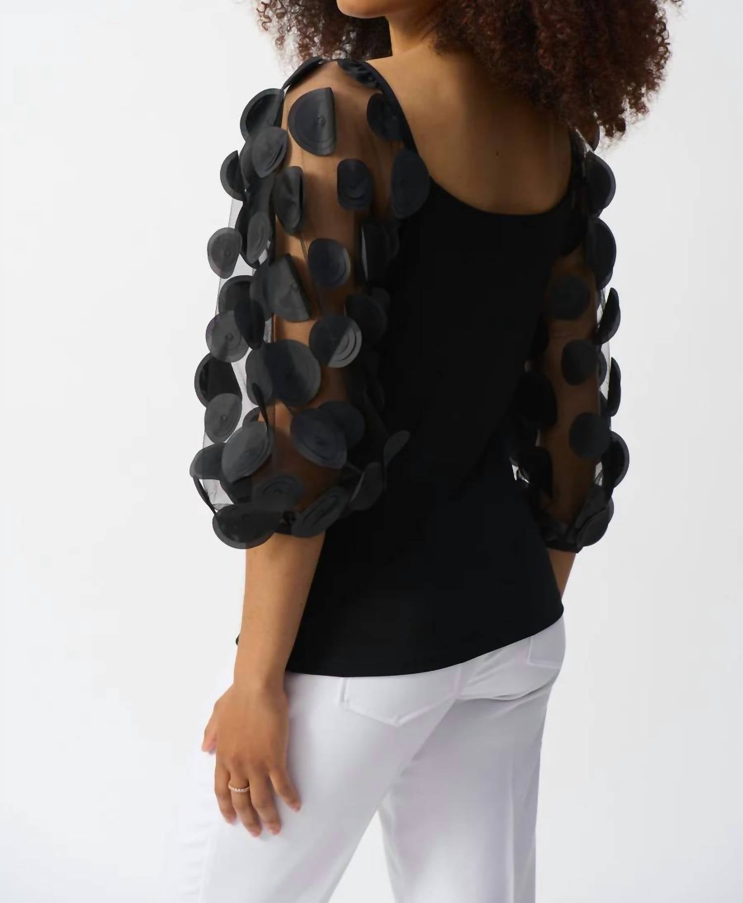 Joseph Ribkoff - Polka Dot Sheer Top