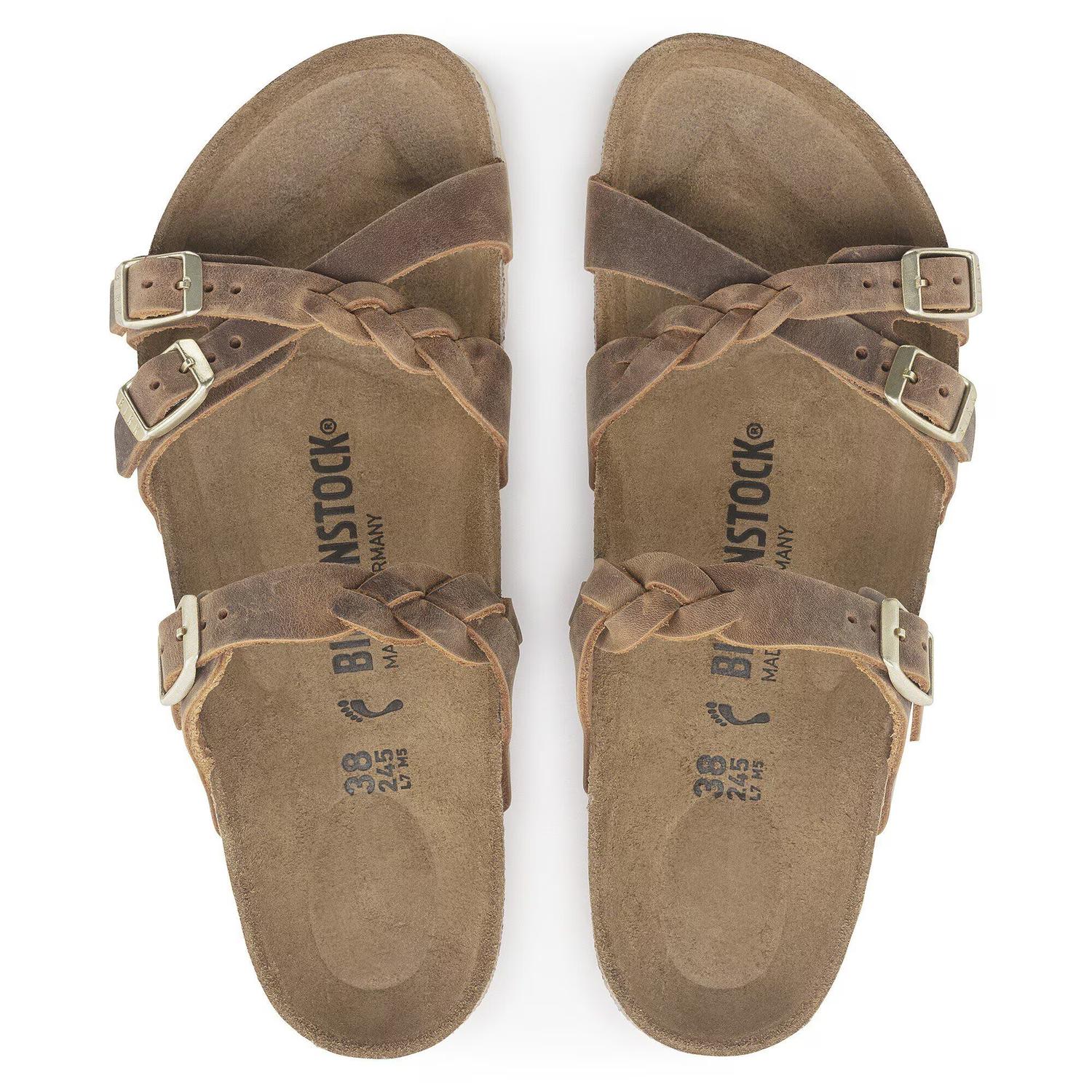 Birkenstock - Women's Franca Braided Natural Leather Oiled Sandal