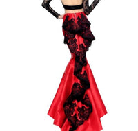 Sherri Hill Mermaid Lace Two Piece Gown in black red - women's dress - view 4