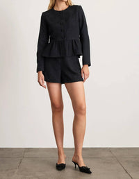 TANYA TAYLOR Karleigh Luxe Cloque Jacquard Jacket in black - women's jacket - alternate view