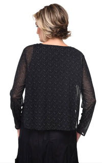 Tulip Clothing Arabella Pullover in black - women's blouse - detail view