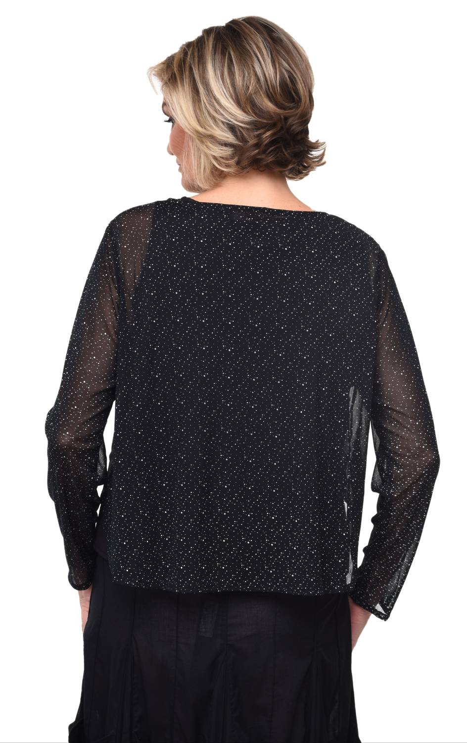 Tulip Clothing Arabella Pullover in black - women's blouse - detail view