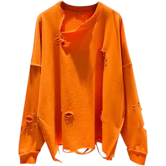 Eam - Women's Hallow Out Loose Sweatshirt