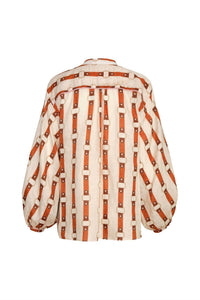 JUAN DE DIOS Don Simon Blouse Linen Shirt in horse reins rie - women's blouse - view 4