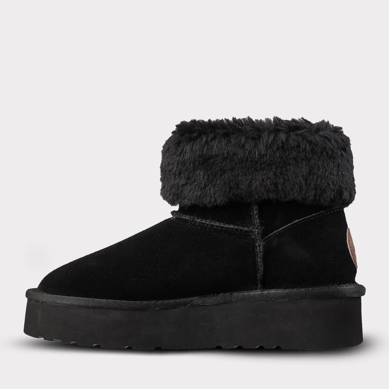Lamo Women's Amari Suede Platform Boot in black - women's shoe - detail view