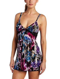 On Gossamer - Women's Mesh Nightie With Lace Inset