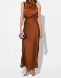 Adelyn Rae - Women's Kate Cowl Drape Asymmetrical Maxi Dress