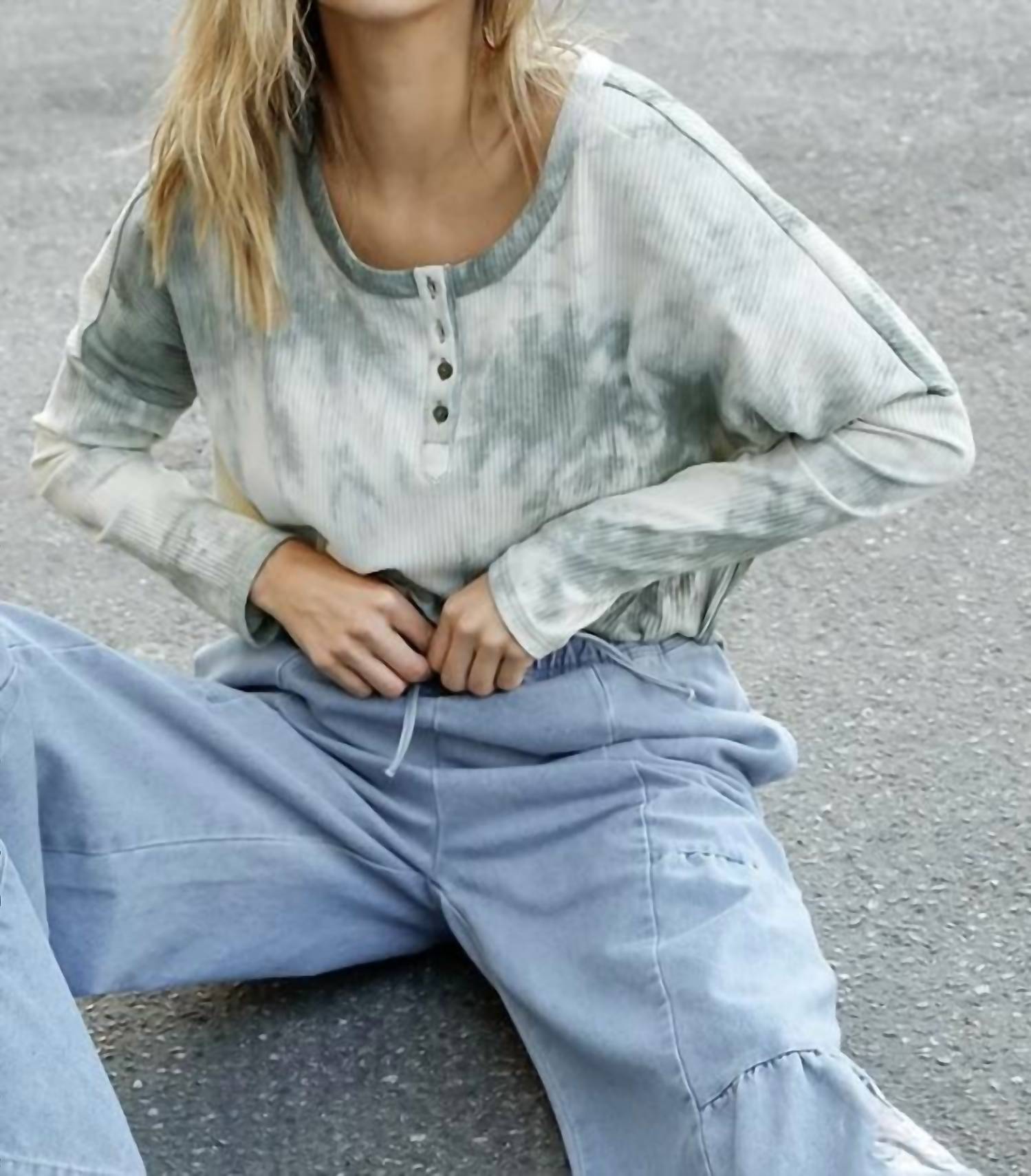 Umgee - Tie Dye Ribbed Top
