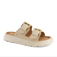 Andrea Women's Buckle Closure Sandal in beige - women's sandal