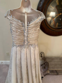 Gaby Charbachy - Lace Applique Fit And Flare Gown