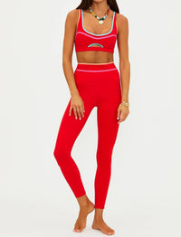 Beach Riot Solara High Compression Legging in red - women's pants