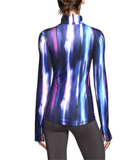 NIKE Pro Hyperwarm Aurora Half-zip Pullover in purple - women's top - detail view