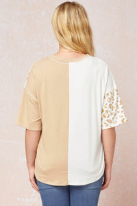 Entro - Color Block Leopard Top