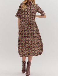 Entro - Roman Geometric Midi Dress