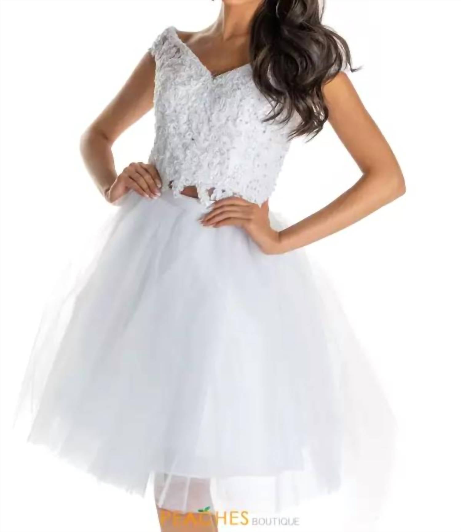 MORILEE Off The Shoulder Cap Sleeves Dress in white - women's dress