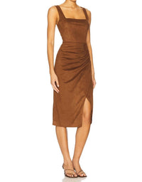 Steve Madden - Milo Faux Suede Dress With Front Slit