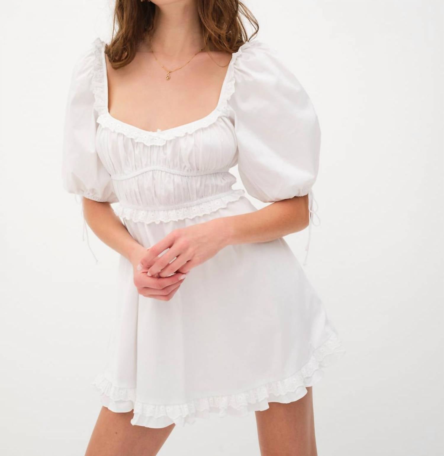 jackson mini dress in ivory for love & lemons For Love & Lemons Jackson Mini Dress