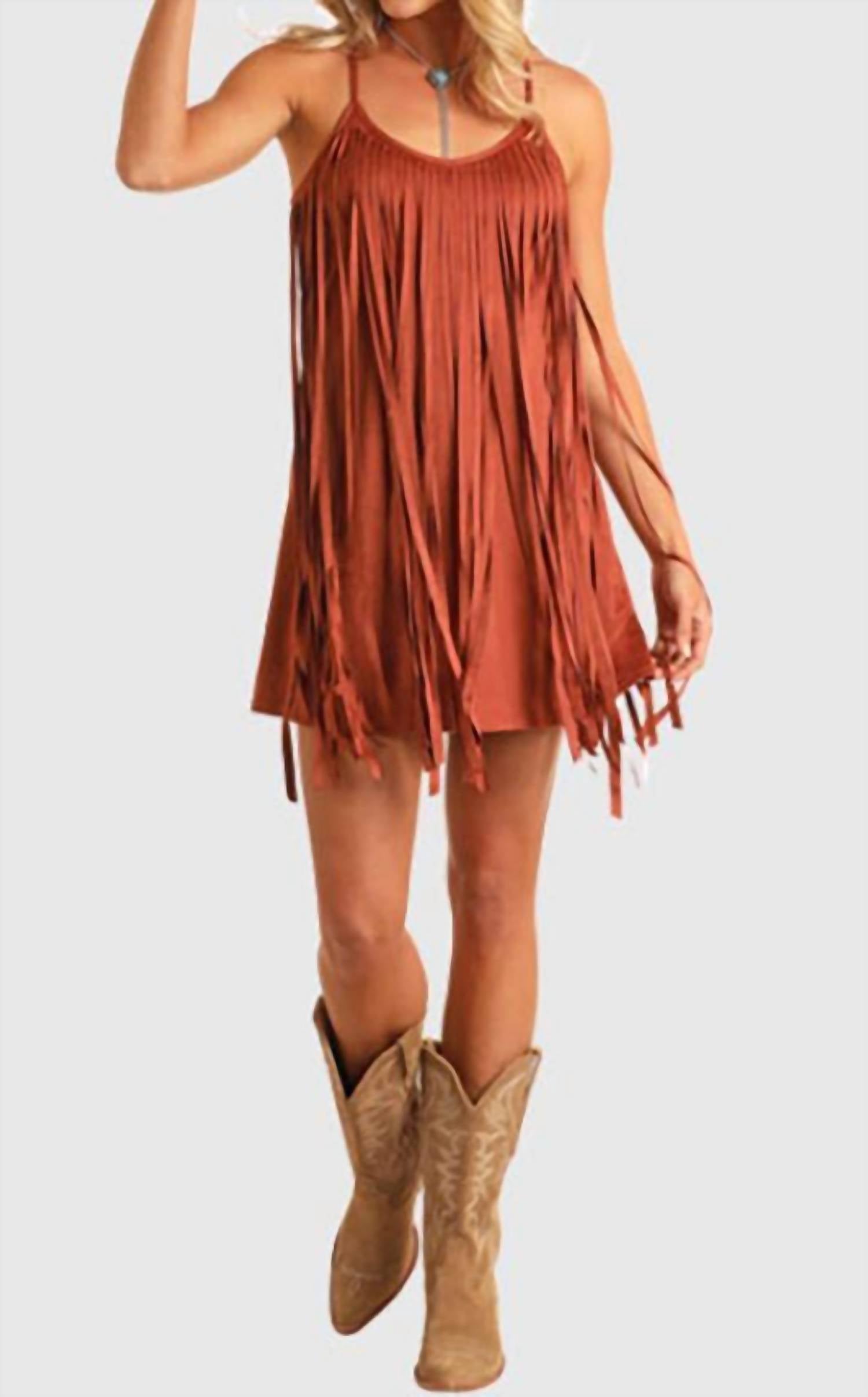 Rock & Roll Denim - Women's Microsuede Fringe Dress