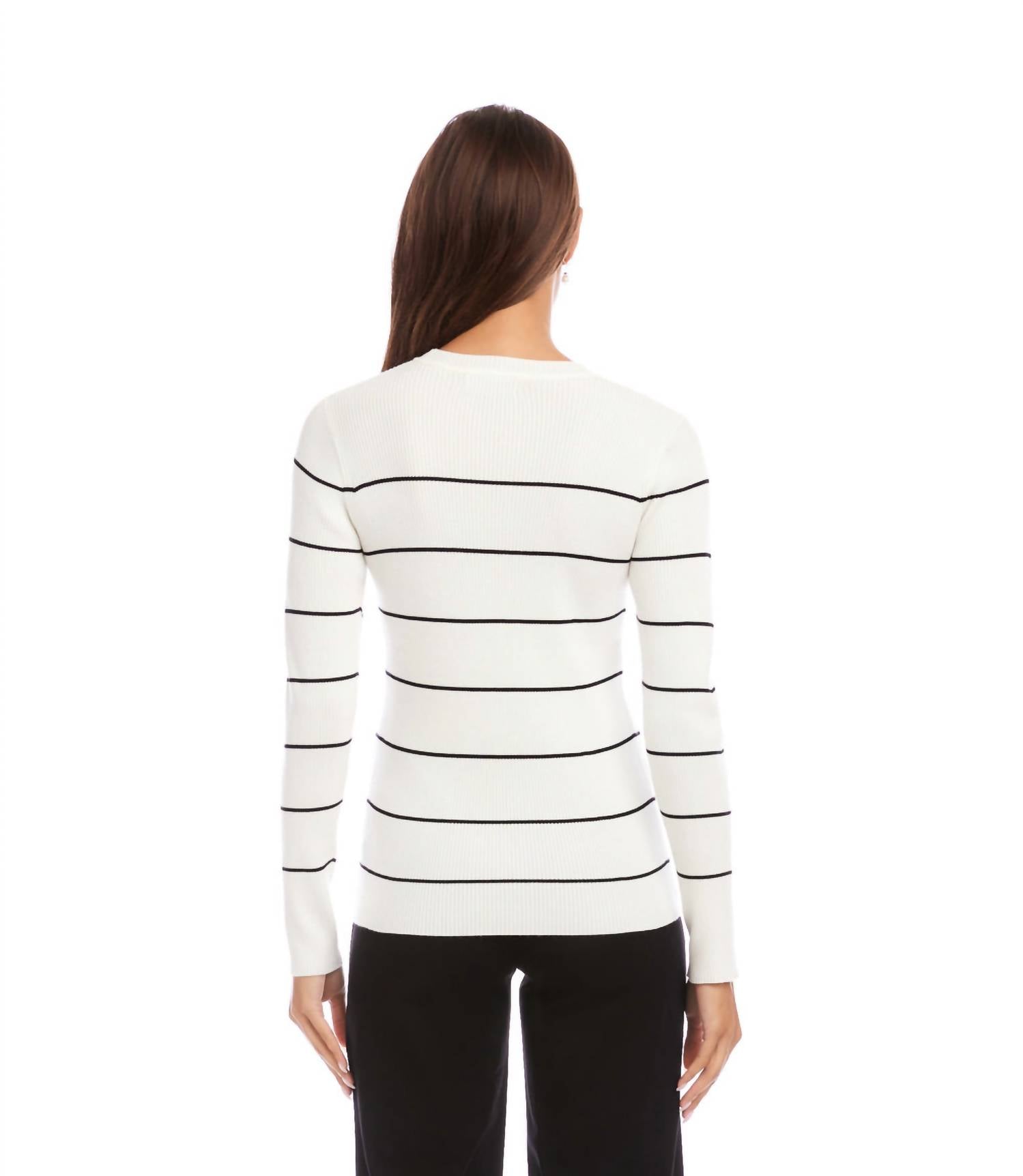 Karen Kane - Stripe Ribbed Sweater