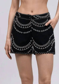Charo Ruiz - Drea Embroidered Cotton Linen Short